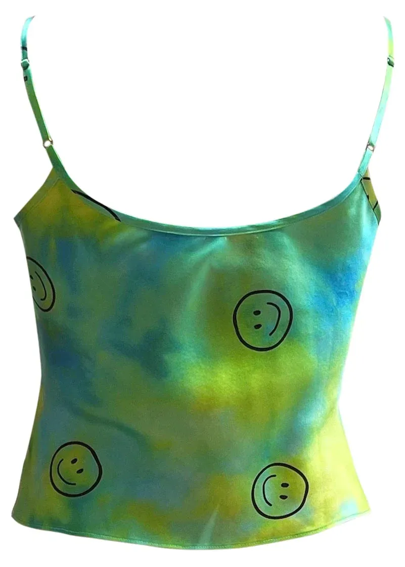 Acid Trip Tie-Dye Silk Camisole Top