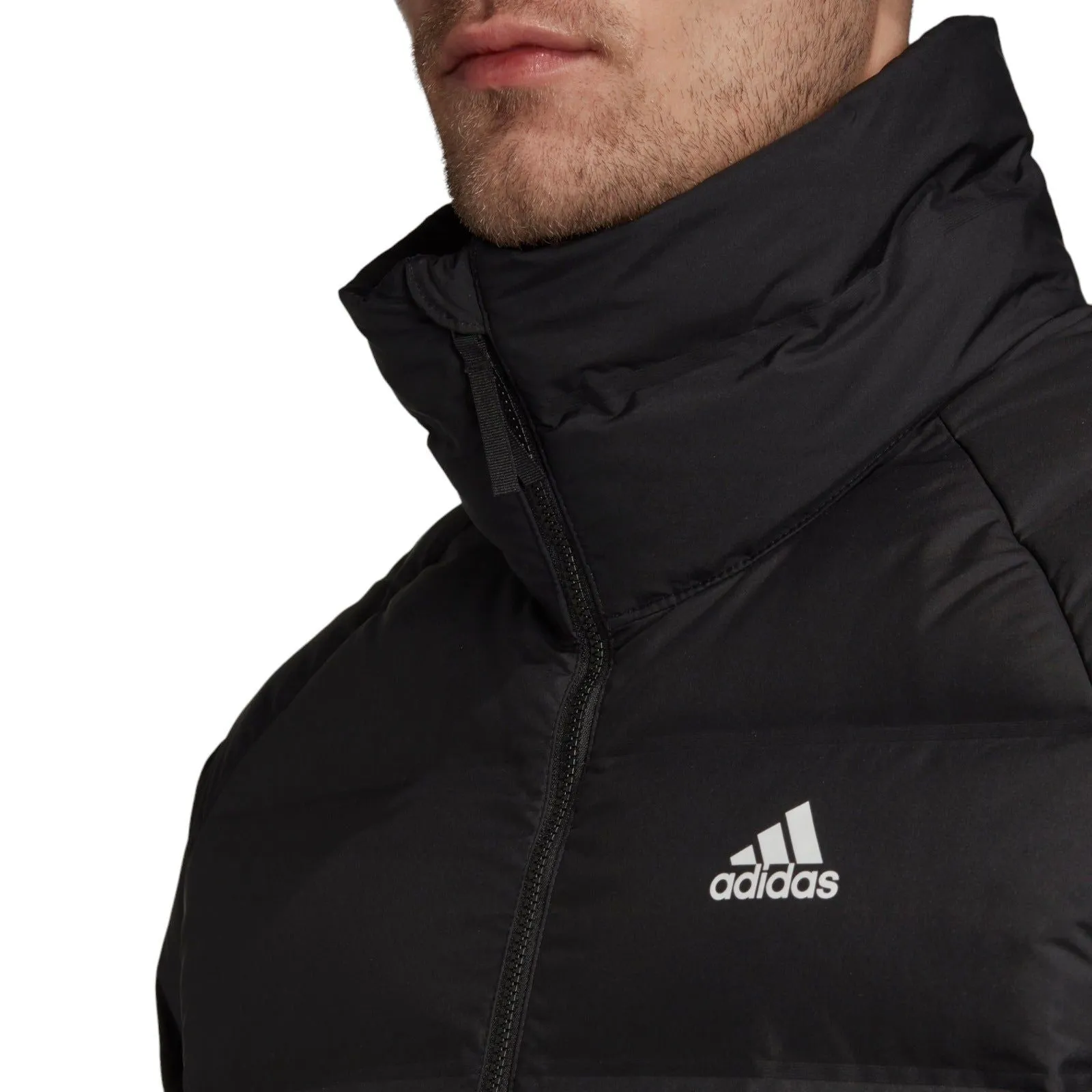 adidas Helionic Mid-Length Mens Down Jacket Winter Padded Coat - Black