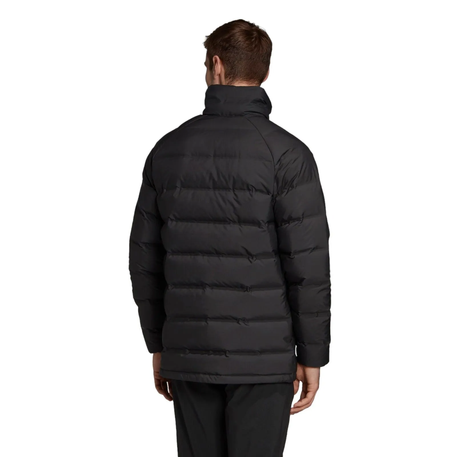 adidas Helionic Mid-Length Mens Down Jacket Winter Padded Coat - Black