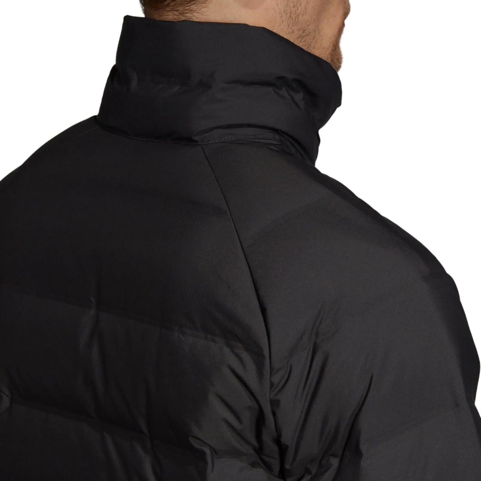 adidas Helionic Mid-Length Mens Down Jacket Winter Padded Coat - Black