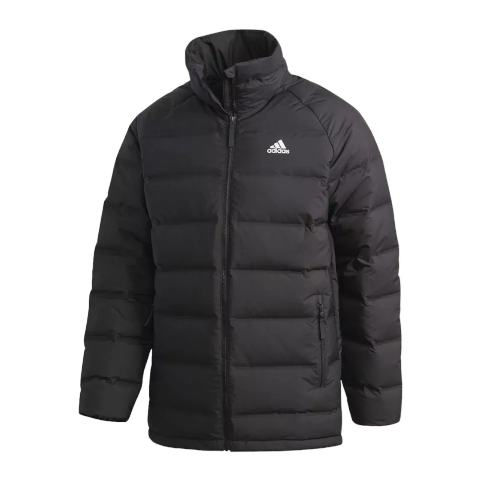 adidas Helionic Mid-Length Mens Down Jacket Winter Padded Coat - Black