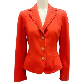 Akris Punto Orange Button-Front Wool and Angora Jacket