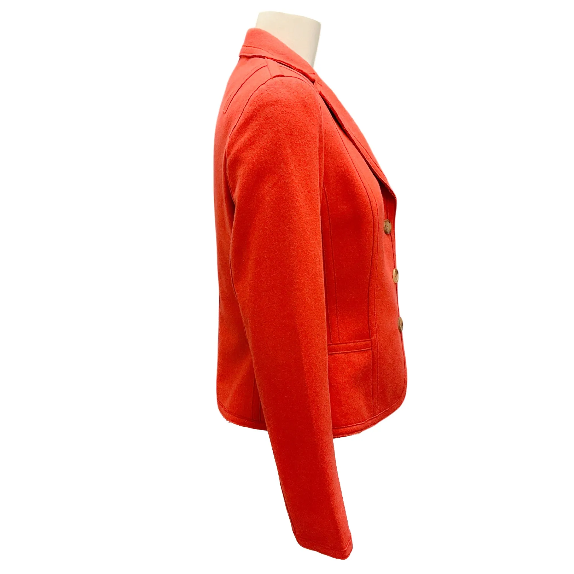 Akris Punto Orange Button-Front Wool and Angora Jacket