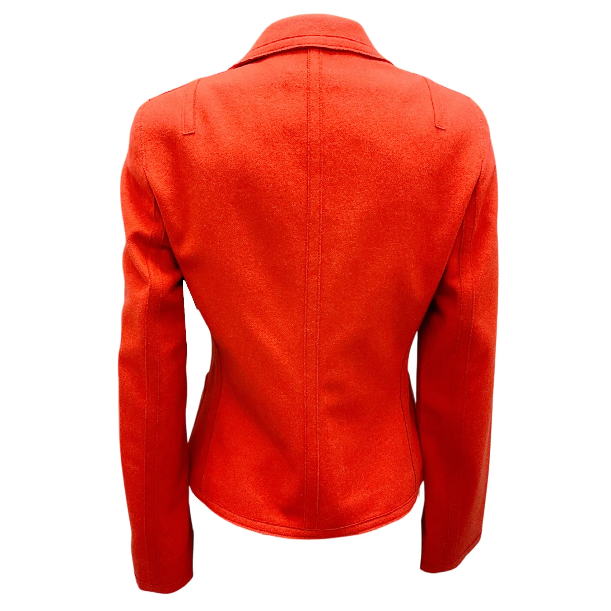 Akris Punto Orange Button-Front Wool and Angora Jacket