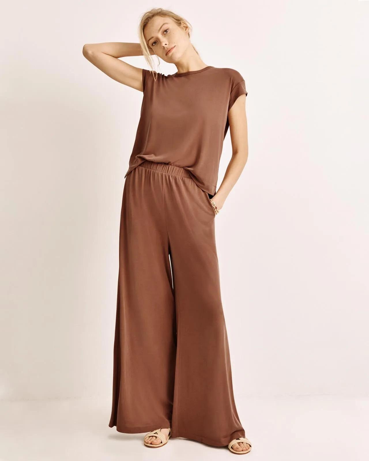 Arlo Sandwash Jersey Palazzo Pant