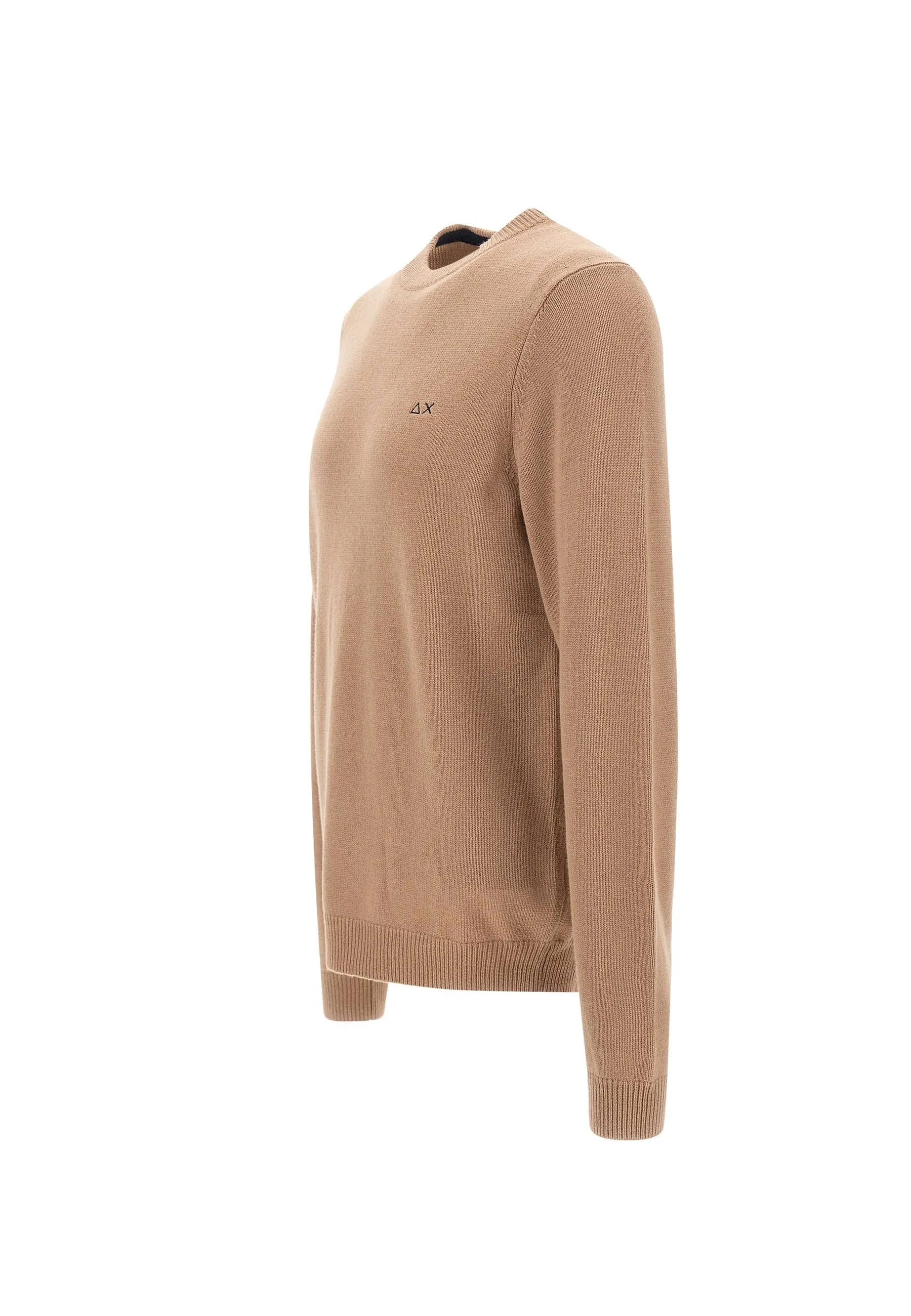 Beige Wool and Cashmere Crew Neck Sweater