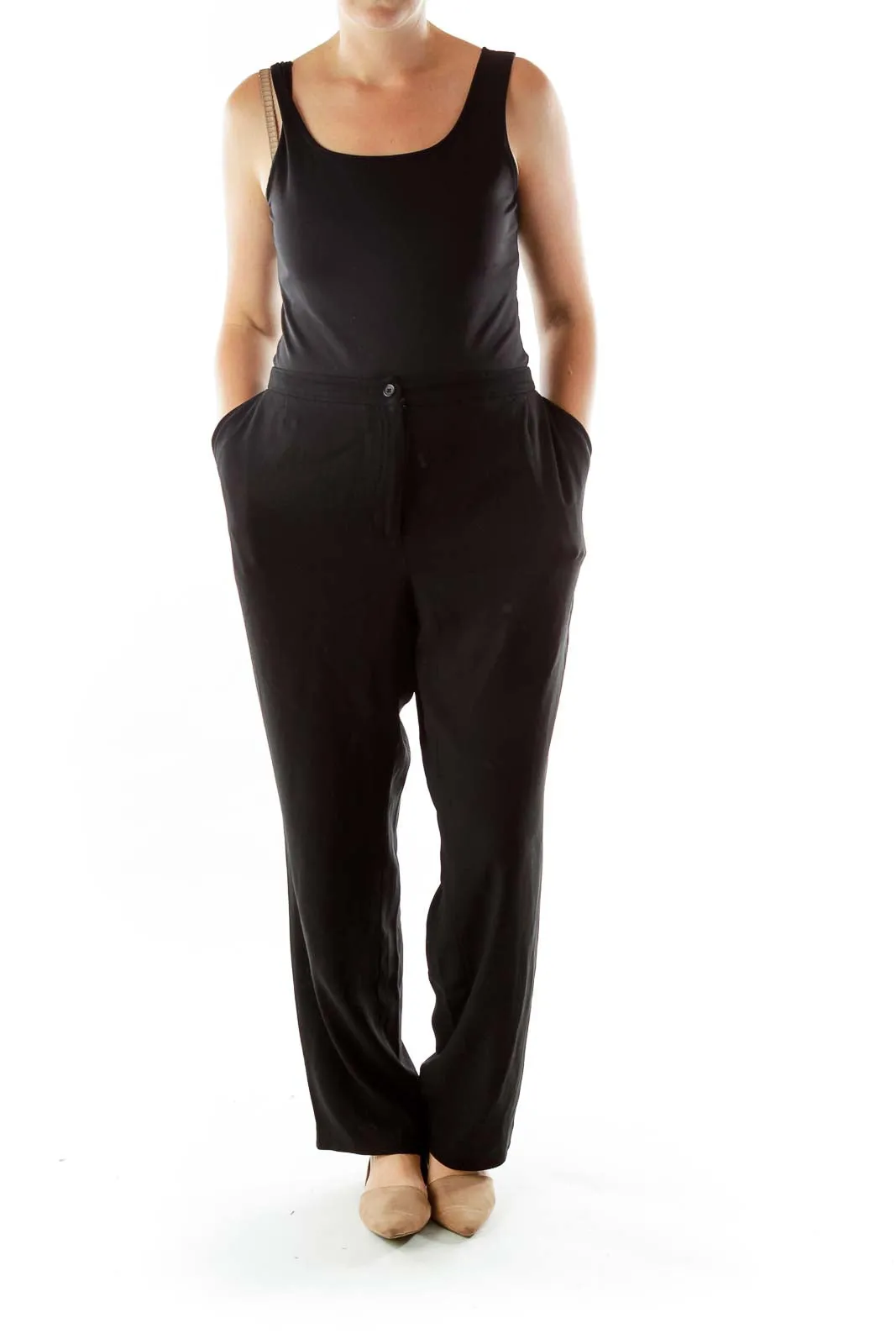 Black Straight Leg Slacks