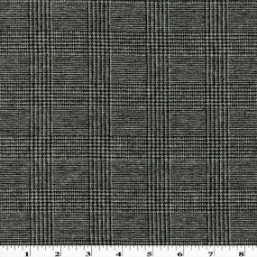 Black/White Wool Blend Stretch Glen Plaid Jacketing Fabric