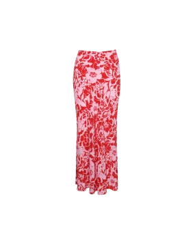 BOBBI SILK SKIRT CHERRY FLORAL