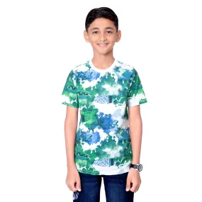 Boy White Round Neck T-Shirt