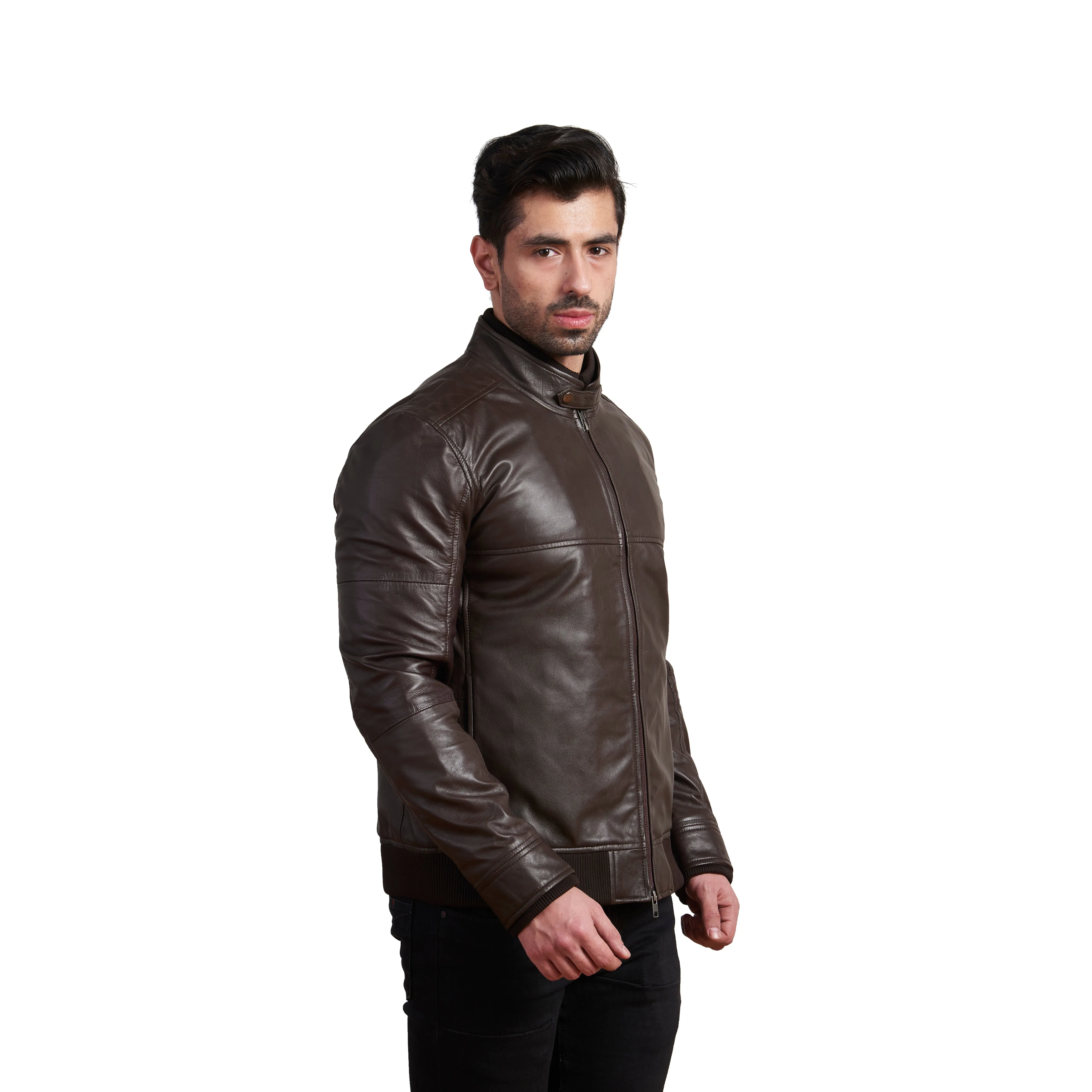 Carmine Ribs Leather Jackets