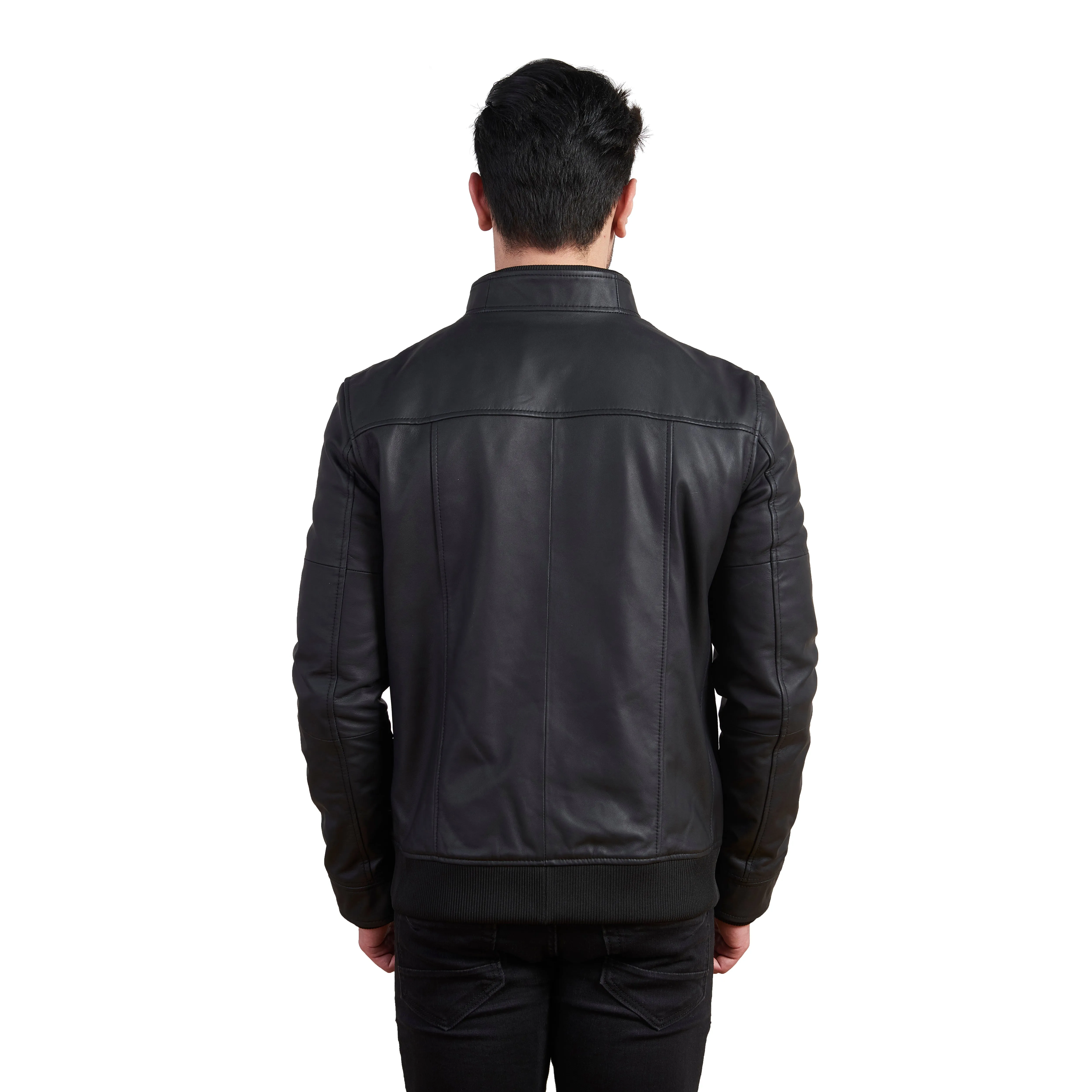 Carmine Ribs Leather Jackets