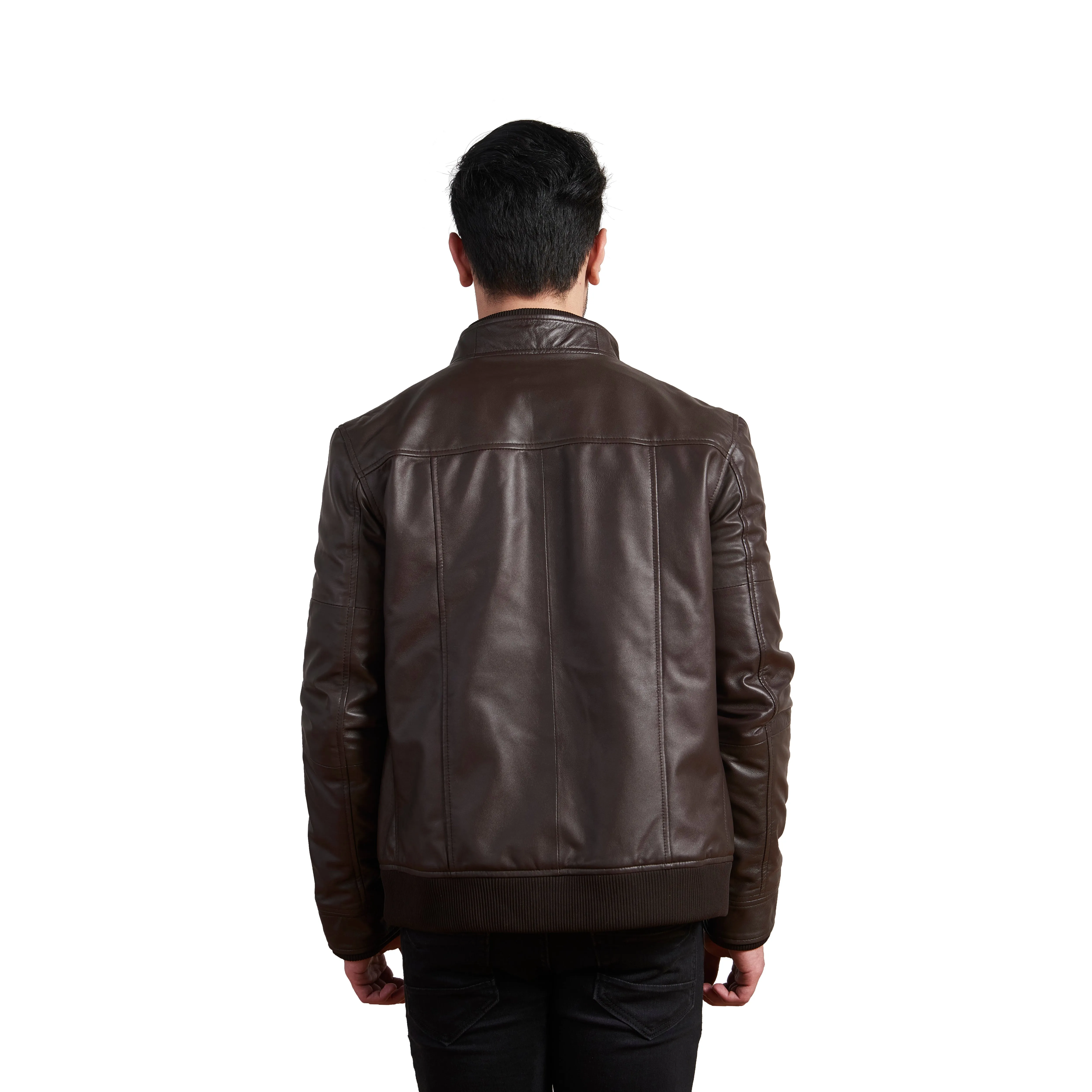 Carmine Ribs Leather Jackets