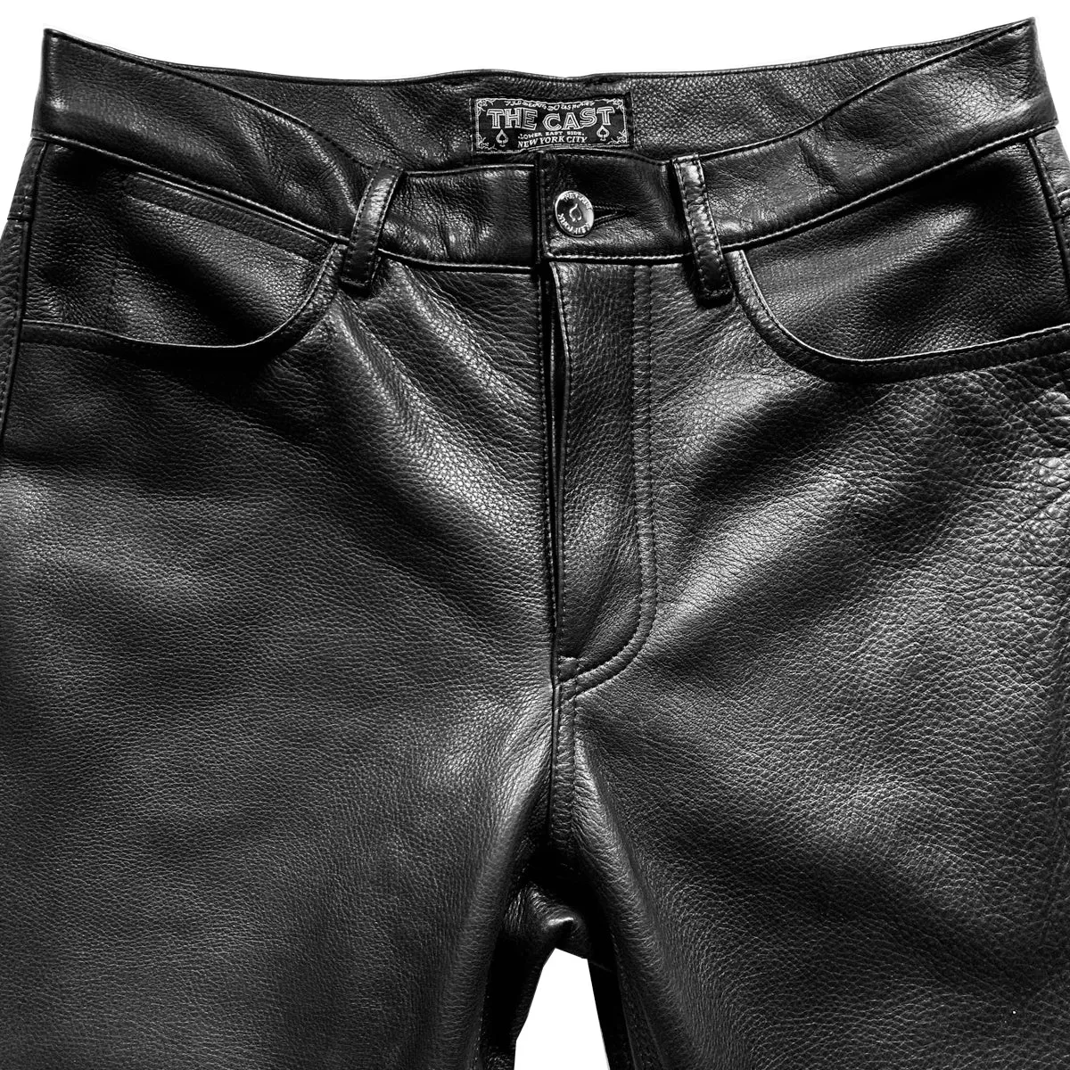 CIG CUT LEATHER PANTS (Straight Leg)