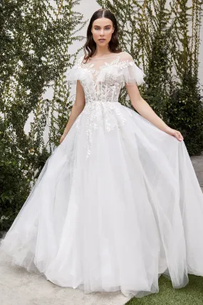 CINDERELLA DIVINE A1070W Ruffle Ornate Corset Bridal Gown