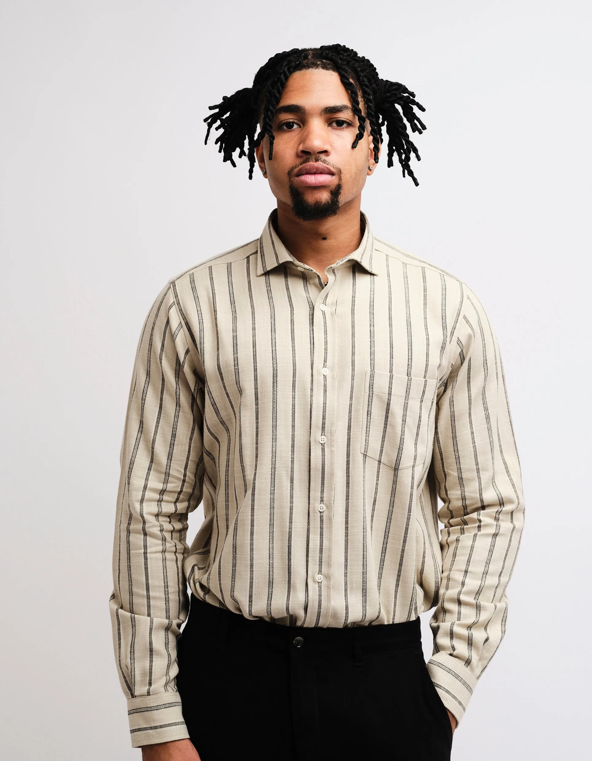 Ecru Casual Stripe Shirt