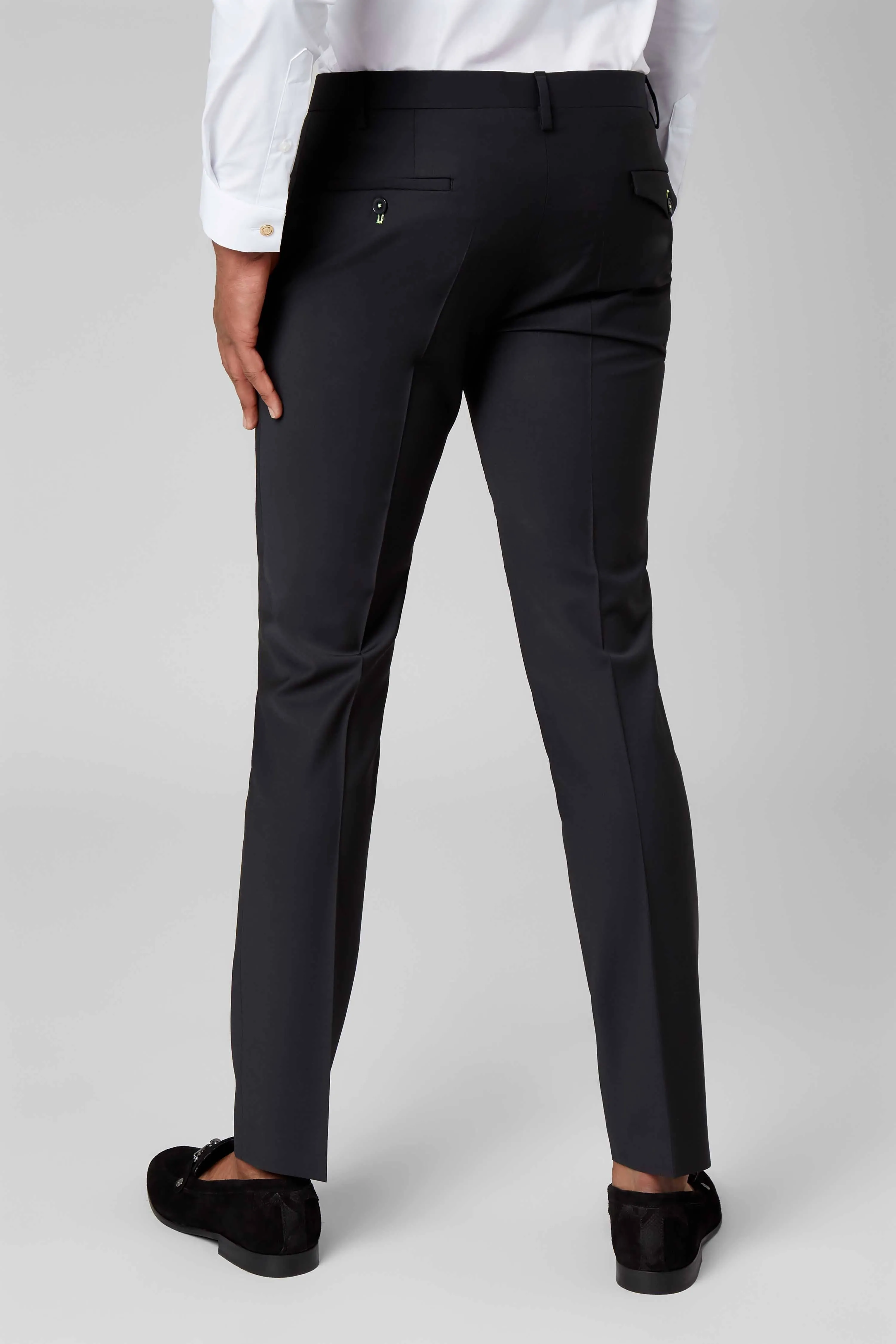 Ellroy Skinny Fit Black Wool Suit