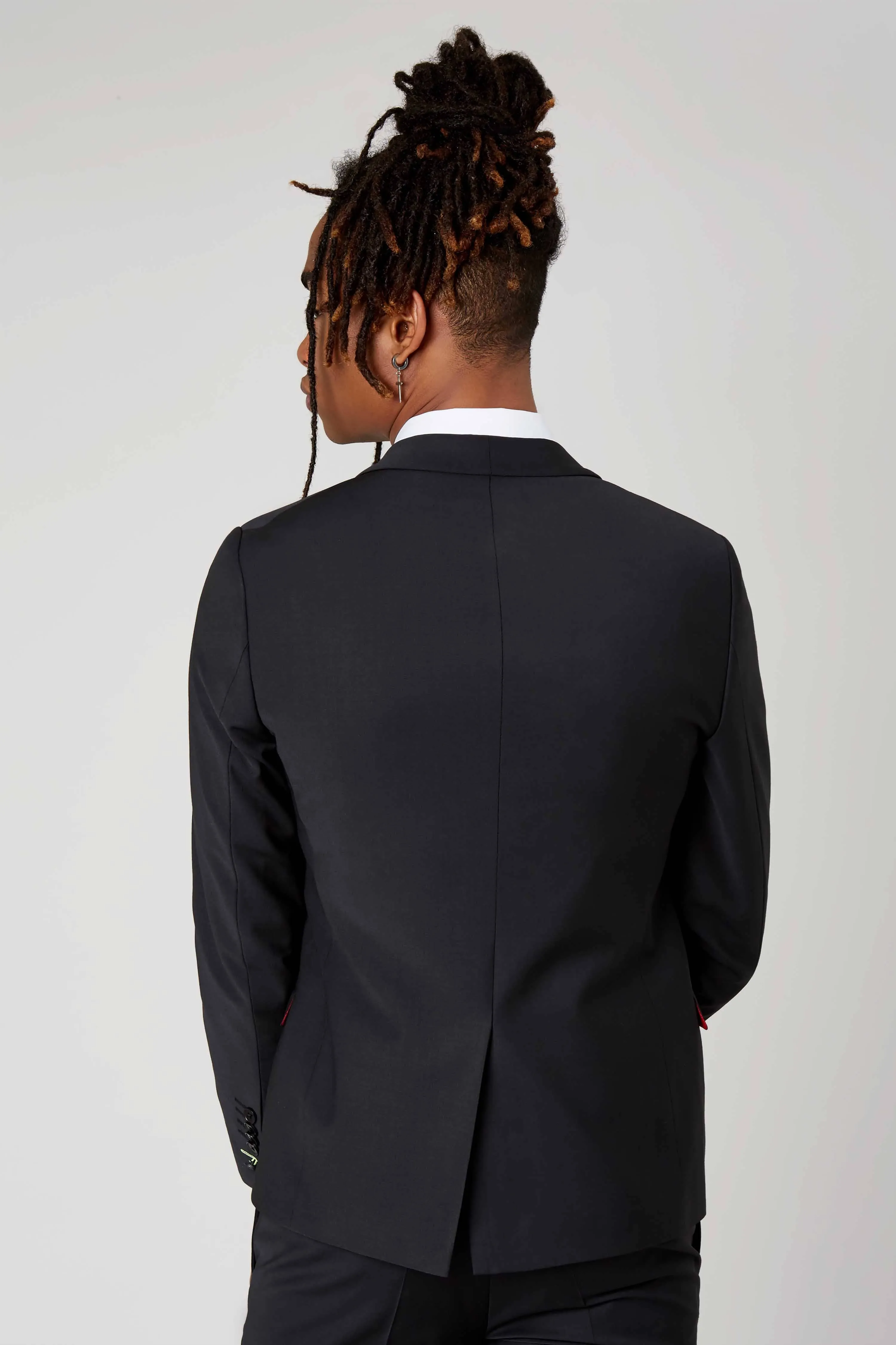 Ellroy Skinny Fit Black Wool Suit