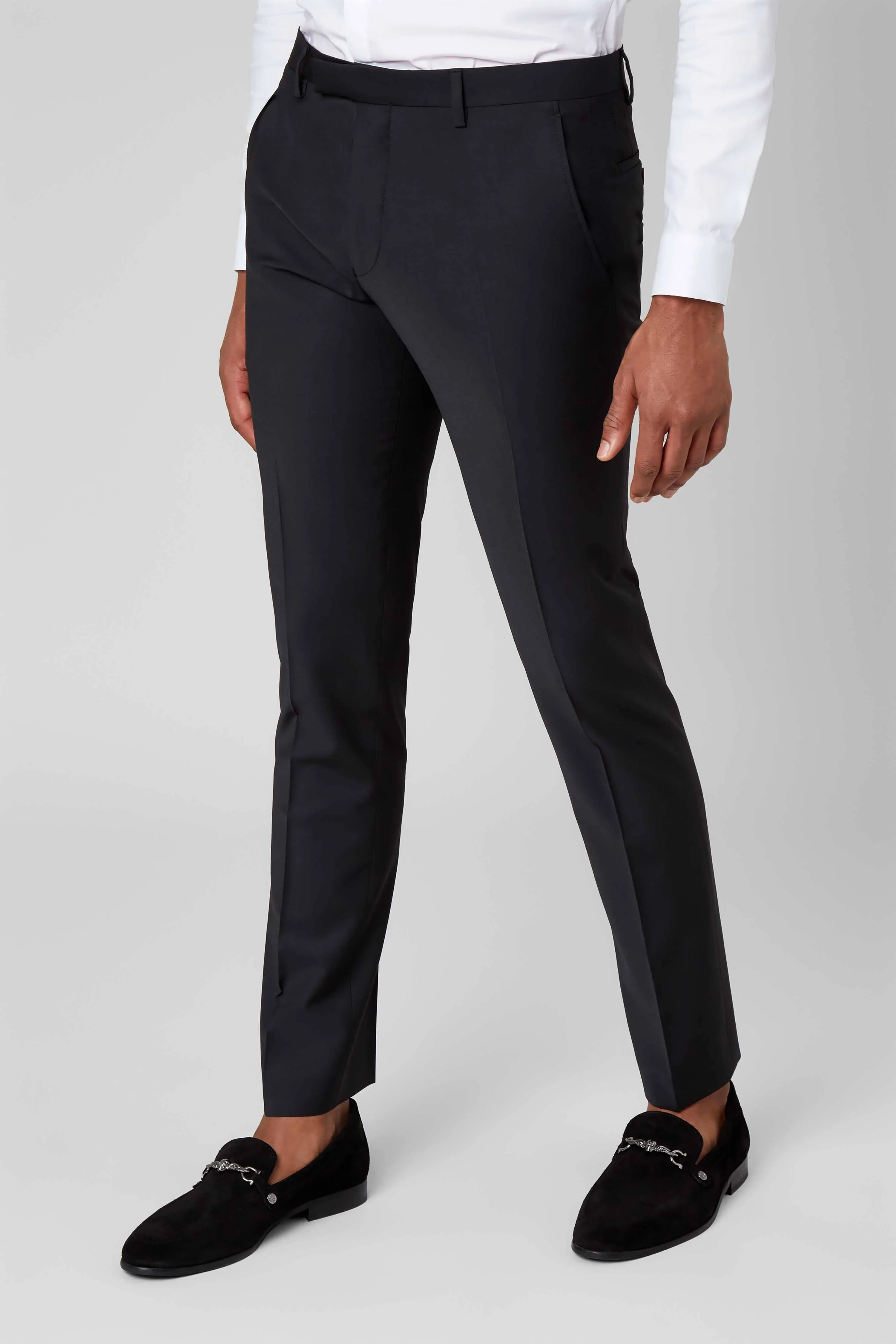 Ellroy Skinny Fit Black Wool Suit