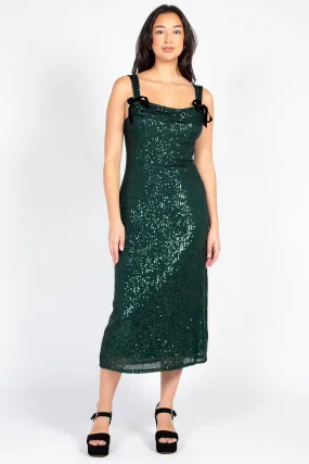 Evergreen Elegance Sequin Mini Dress