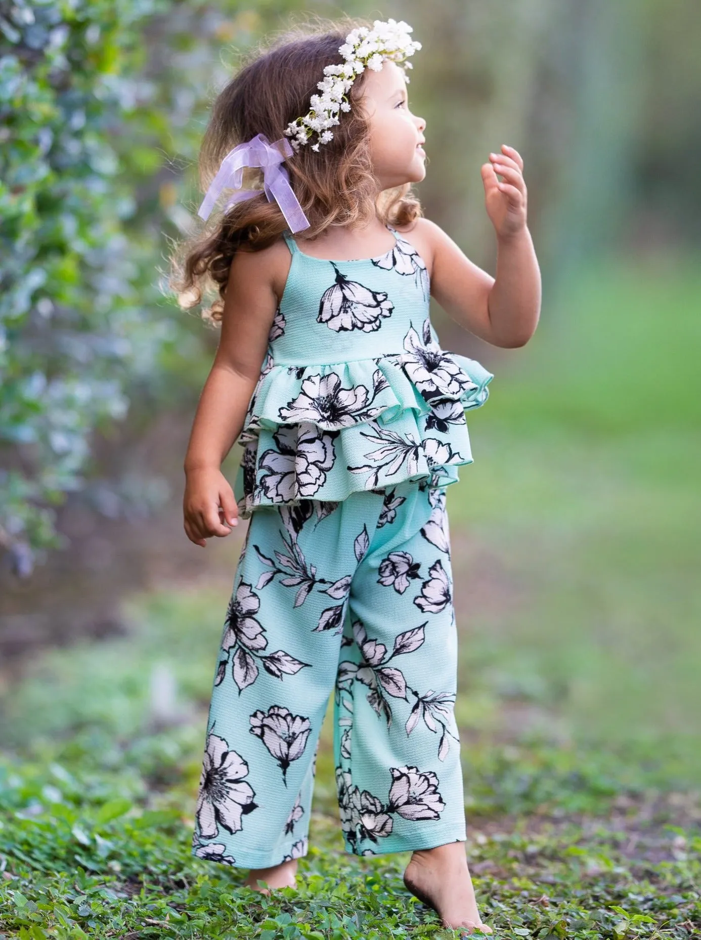 Floral Fantasy Palazzo Pants Set