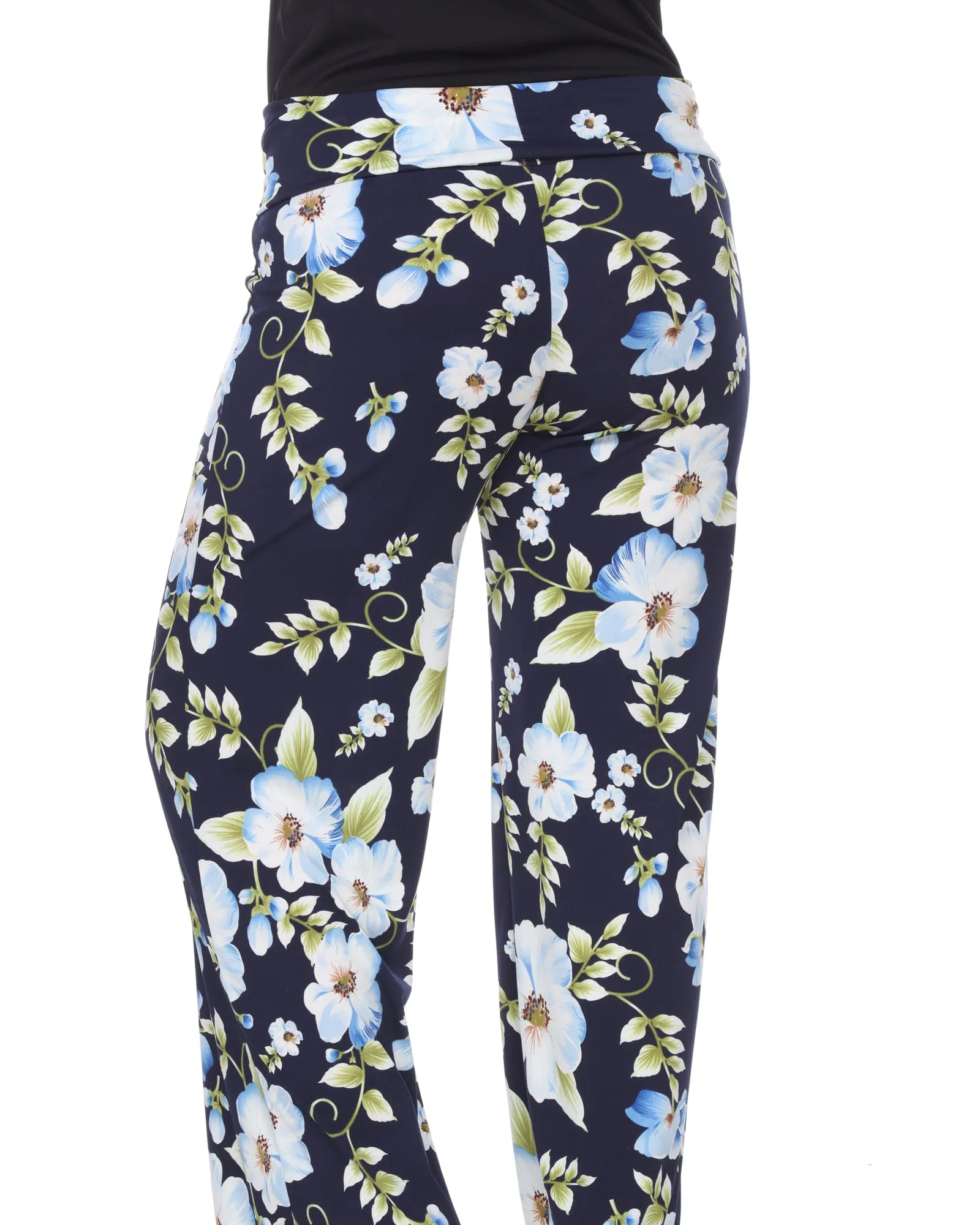 Floral Print  Palazzo Pants | Blue Flower