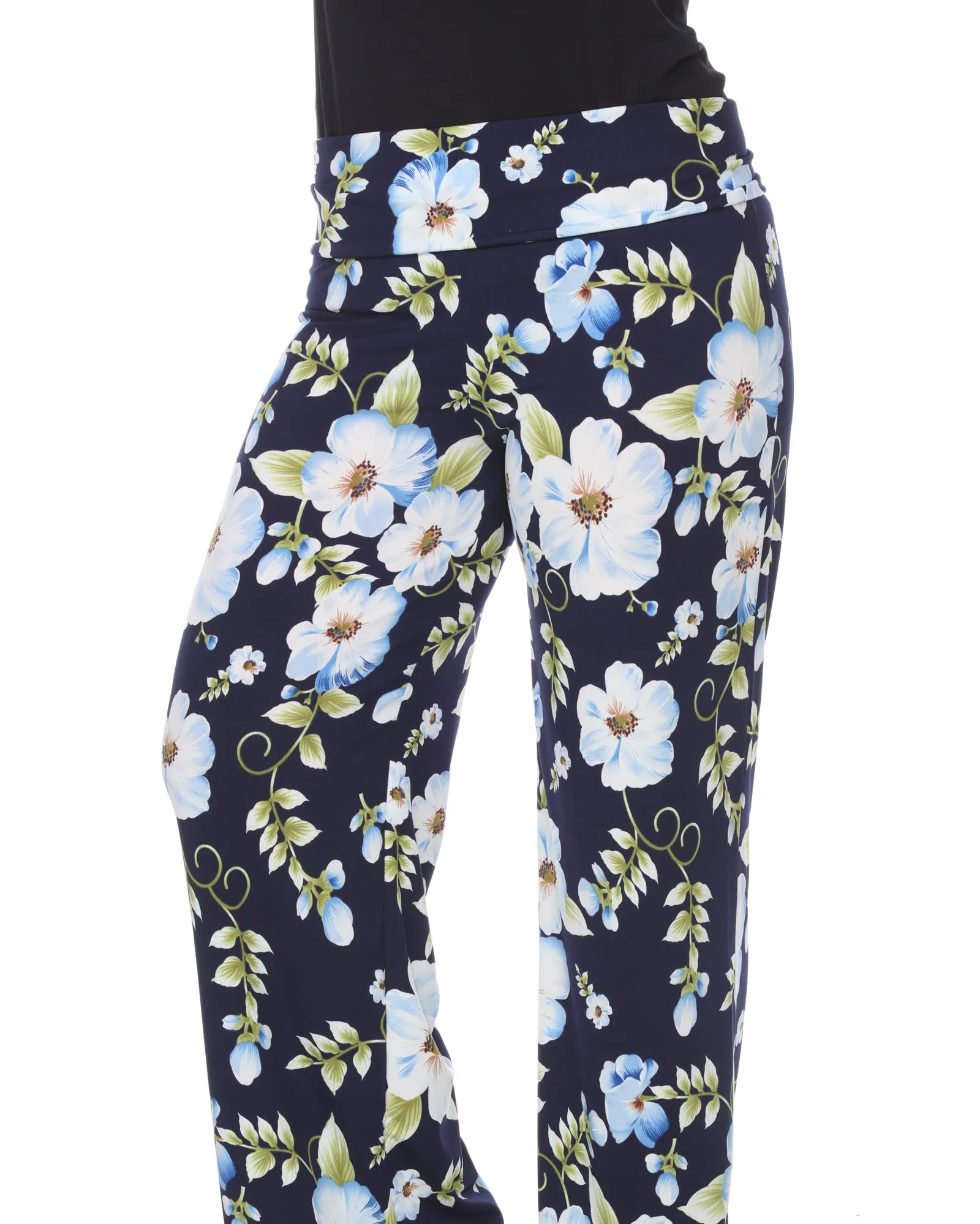 Floral Print  Palazzo Pants | Blue Flower