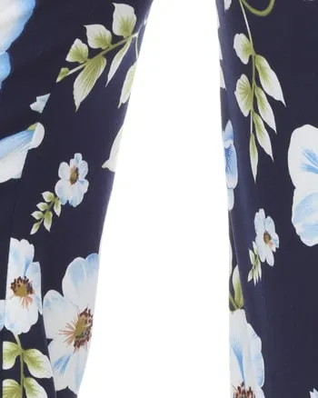 Floral Print  Palazzo Pants | Blue Flower