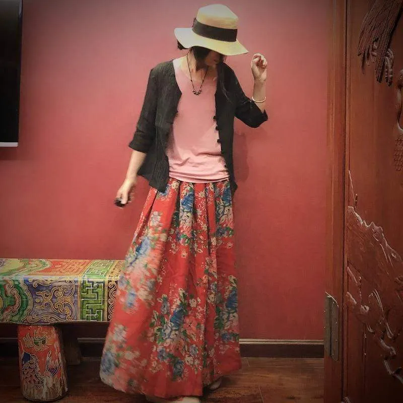 Floral Vintage Maxi Skirt | Hippie