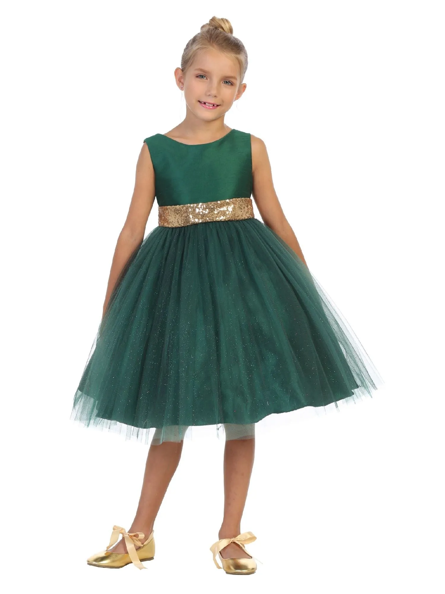 Girls Sequin Glitter Tulle Special Occasion Dress, Sizes 14.5-20.5