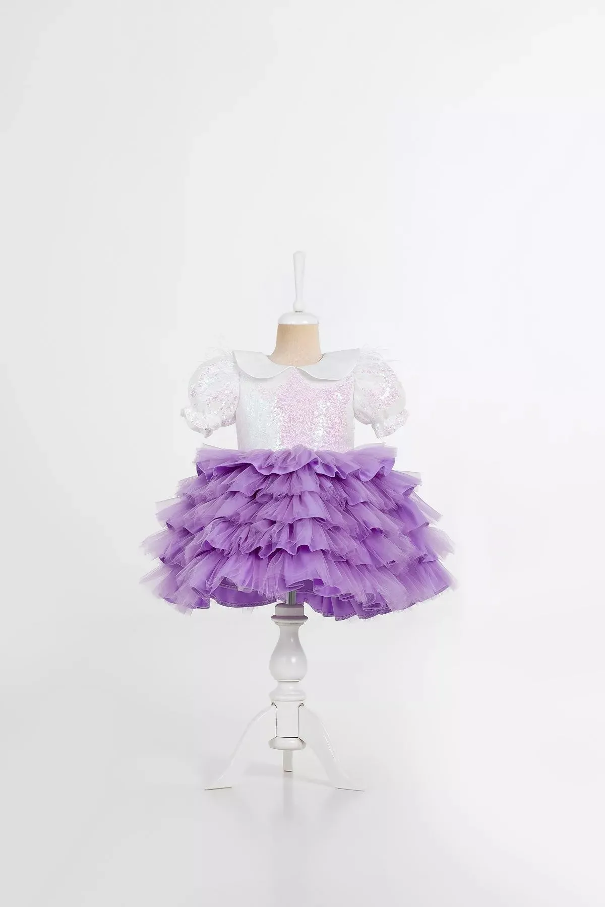 Helena White & Lilac Party Dress