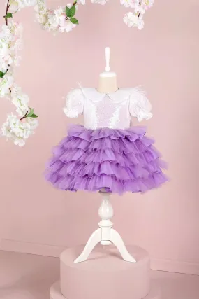 Helena White & Lilac Party Dress