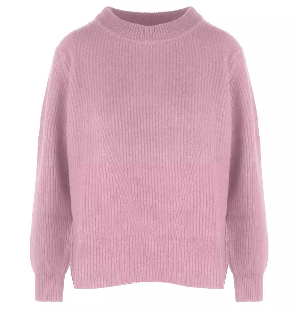 Malo Chic Ribbed Wool-Cashmere Crew Neck Sweater