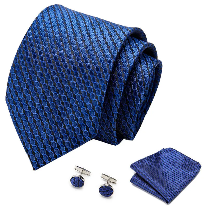 Men's Formal Business Suit And Tie Men Plaid Check Necktie and Pocket Square Cufflinks Tie Clip Set Wedding Necktie with Gift Box, lioness-love