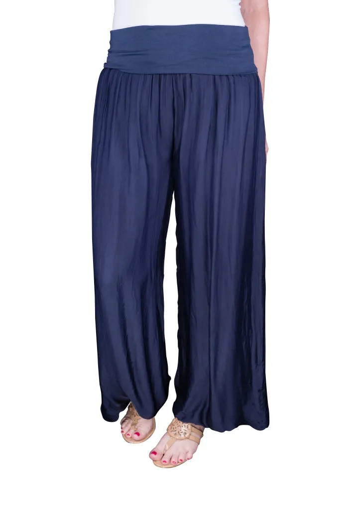 Mercedes Foldover Waist Silk Pant (PL203)