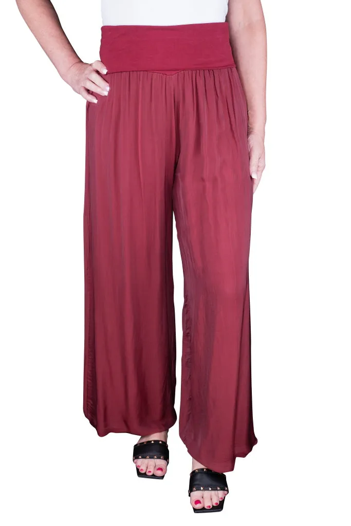 Mercedes Foldover Waist Silk Pant (PL203)