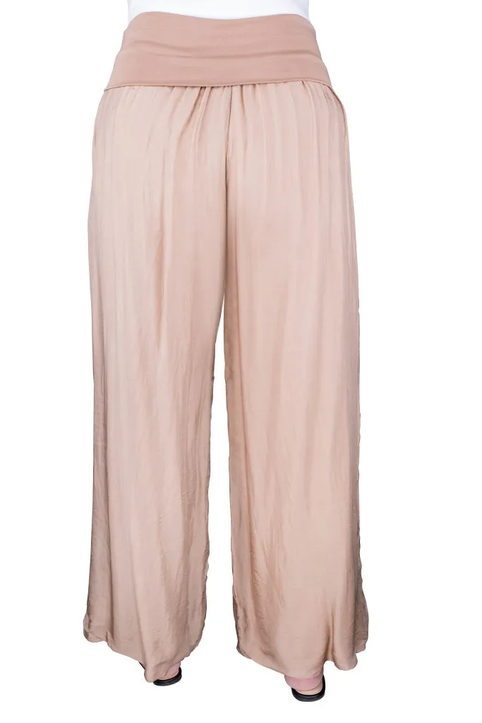 Mercedes Foldover Waist Silk Pant (PL203)