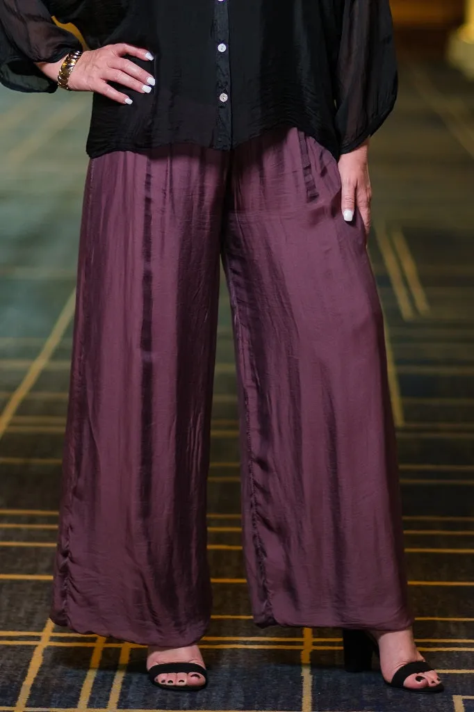 Mercedes Foldover Waist Silk Pant (PL203)