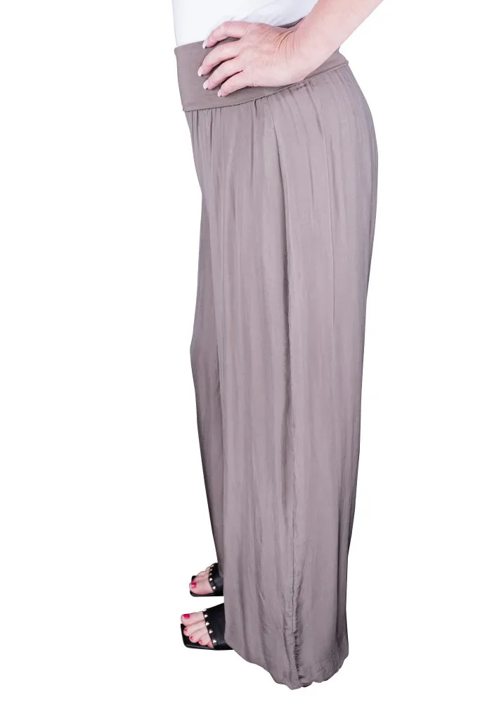 Mercedes Foldover Waist Silk Pant (PL203)