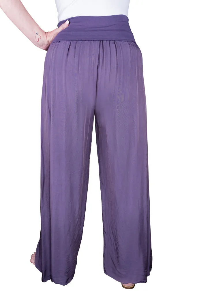 Mercedes Foldover Waist Silk Pant (PL203)