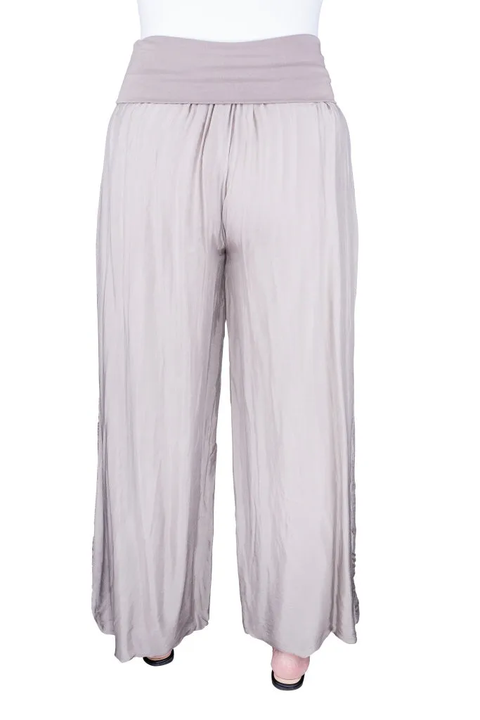 Mercedes Foldover Waist Silk Pant (PL203)