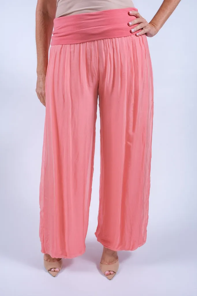 Mercedes Foldover Waist Silk Pant (PL203)