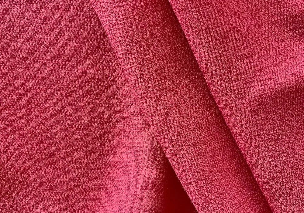 Mid-Weight Leaping Salmon Pink Double Wool Crepe (Made in Italy)