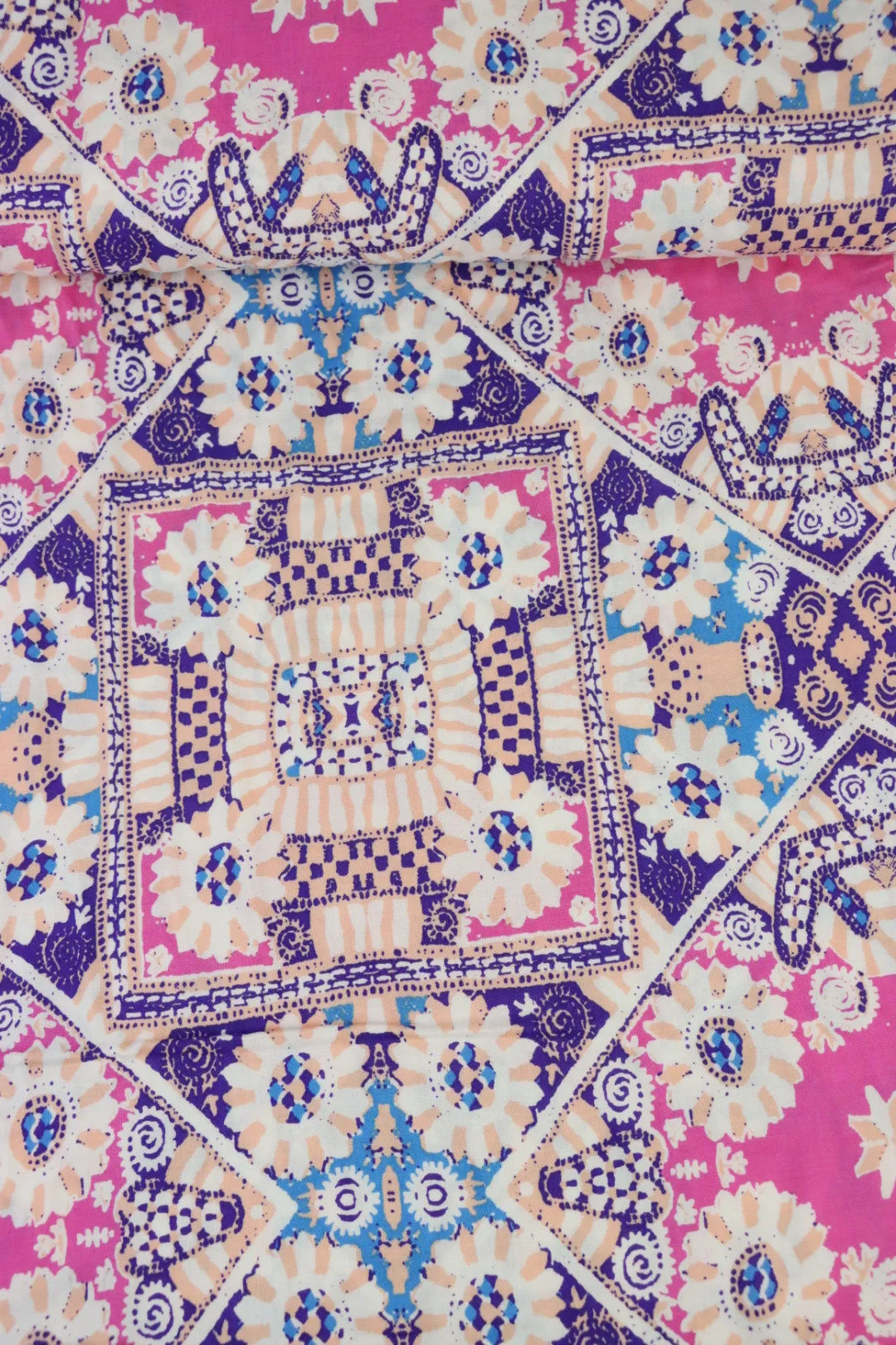 Pink Boho Square Rayon Challis