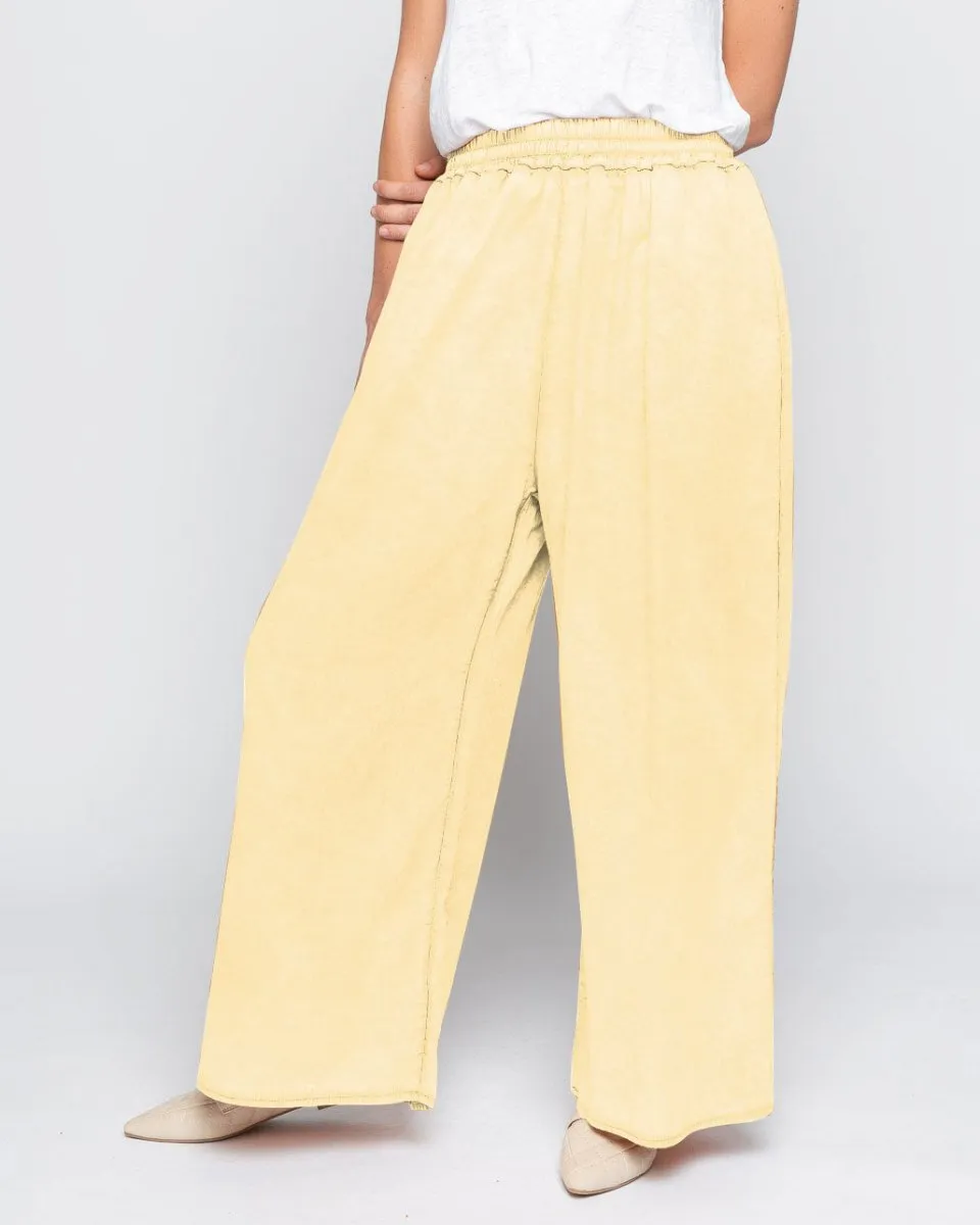 Pleated Washed Palazzo Pant