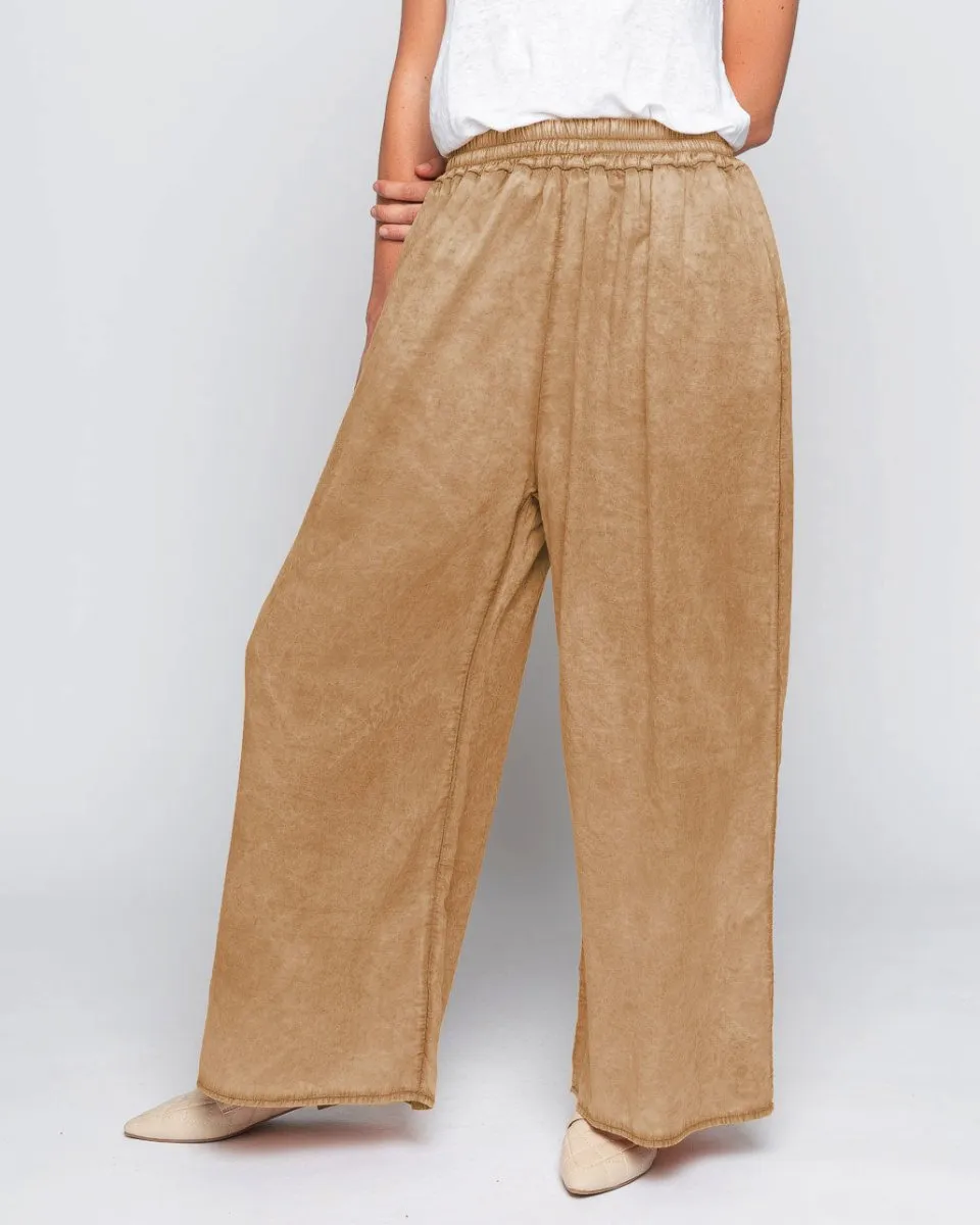 Pleated Washed Palazzo Pant