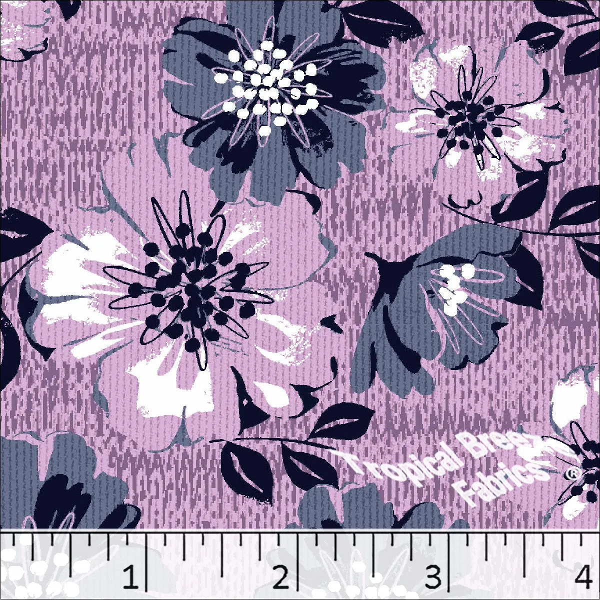 Poly Cotton Dobby Pique Large Floral Print Fabric 6049