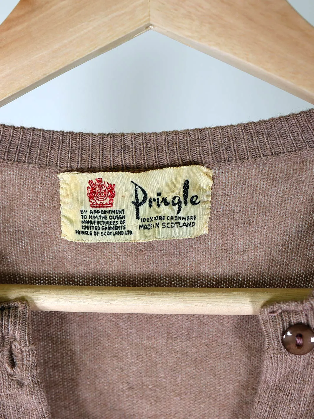 Pringle of Scotland Pure Cashmere Cardigan Sweater 1950s Vintage