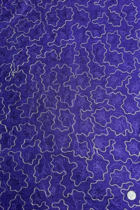 Purple Embroidered Silk Linen MEMT-010-04