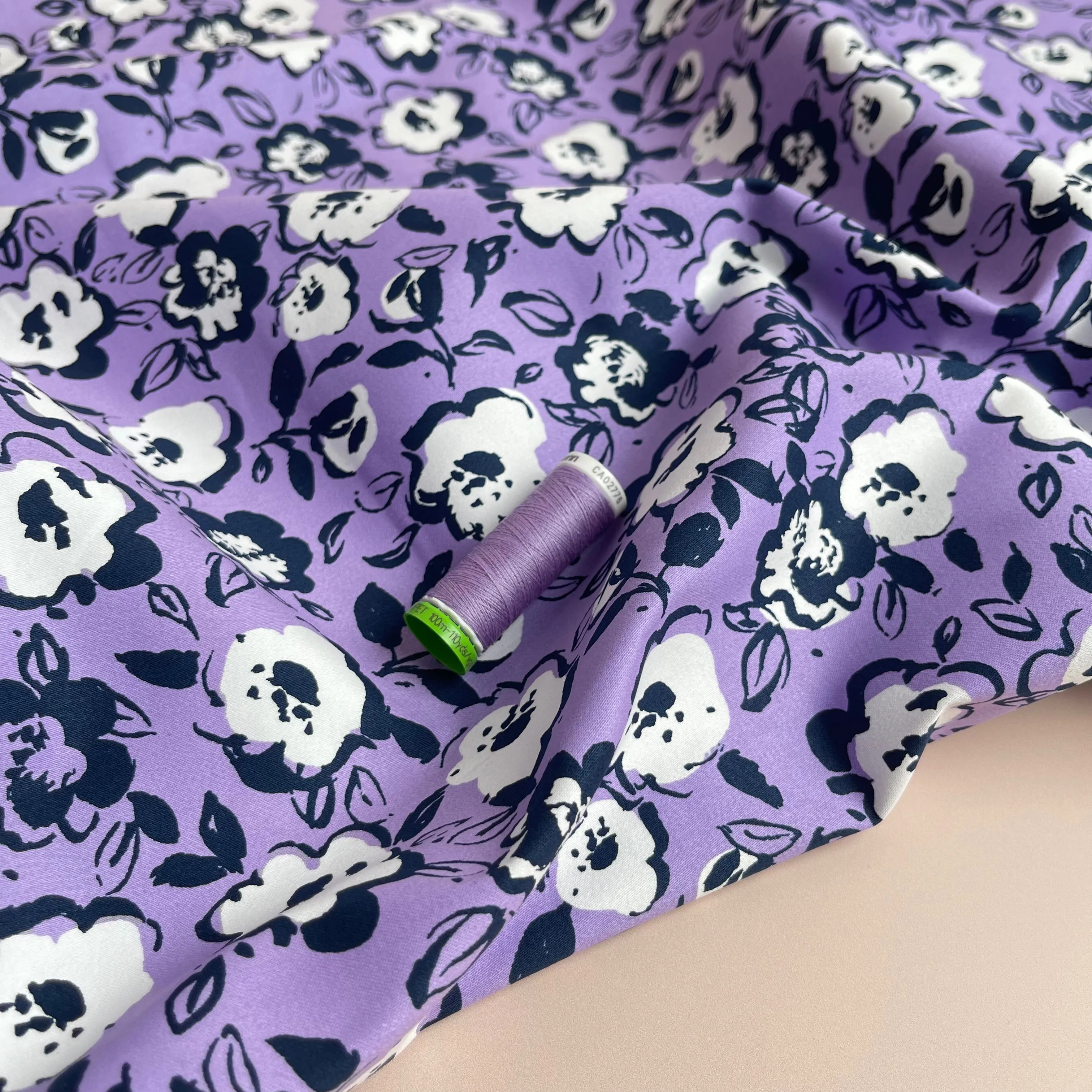 Purple Night Stretch Cotton Fabric